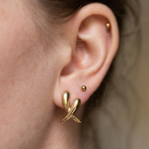 boucles oreilles xenia acier inoxydable doré