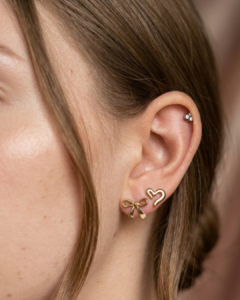 boucles oreilles amira doré coeur acier inoxydable