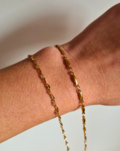 bracelet chaine dore acier inoxydable artisanal sur mesure nanee