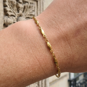 bracelet duna chaine dore acier inoxydable artisanal sur mesure nanee