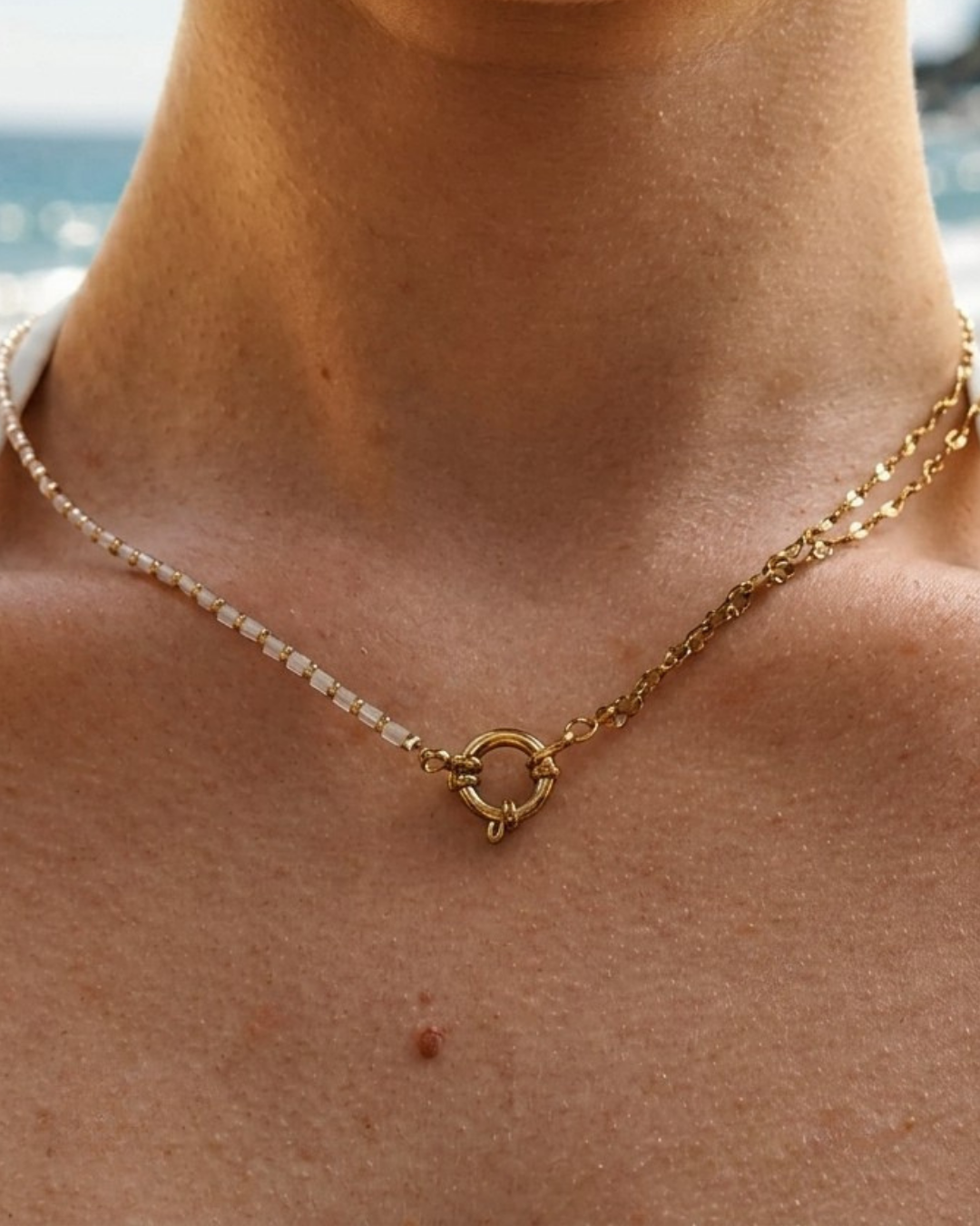 collier rosee dore acier inoxydable pierres naturelles roses artisanal nanee collier rosee dore acier inoxydable pierres naturelles roses artisanal nanee
